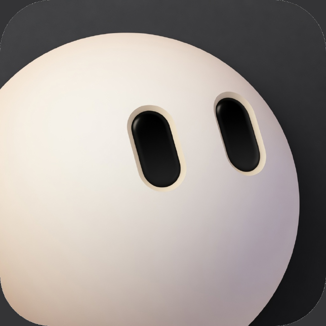 App 图标,白球黑槽眼
